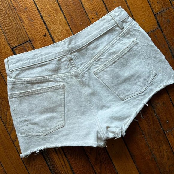 All Saints Women's White Cut Off Denim‎ Jean Shorts. - Picture 6 of 6